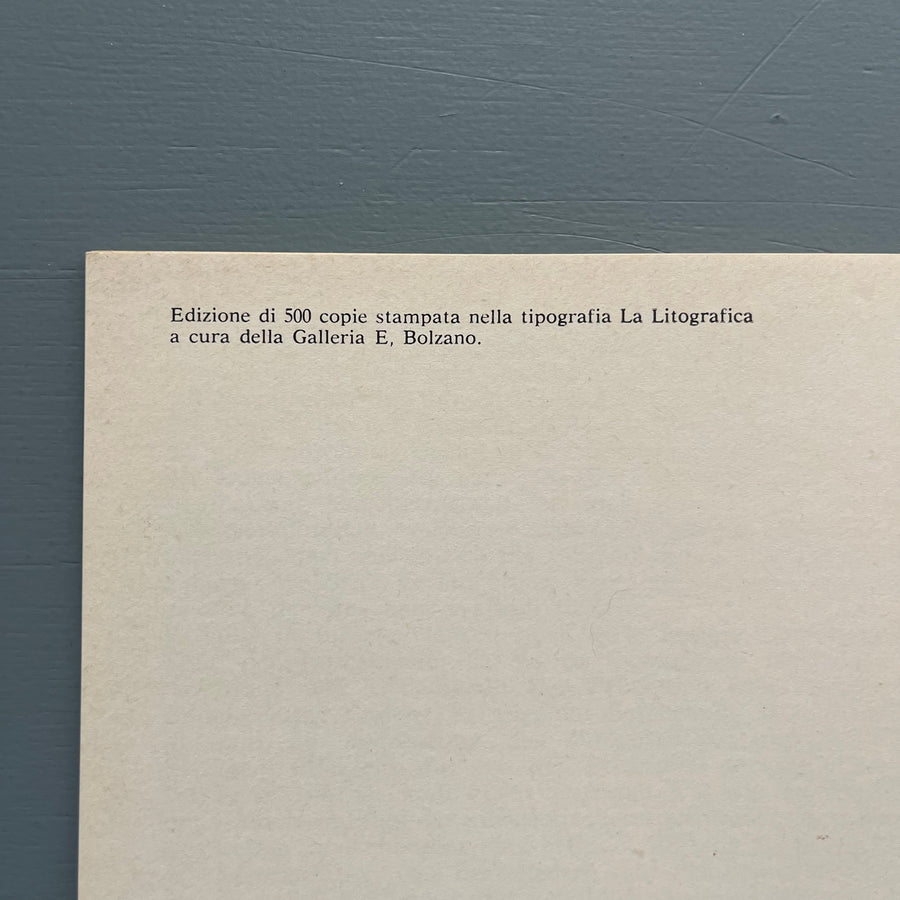 Claudio Parmiggiani - Phisiognomoniae coelestis. Wald. Uno in due. Ricomposizione con blu. Scuola Olandese: 1663/1936 - Galleria Bolzano 1975 - Saint-Martin Bookshop