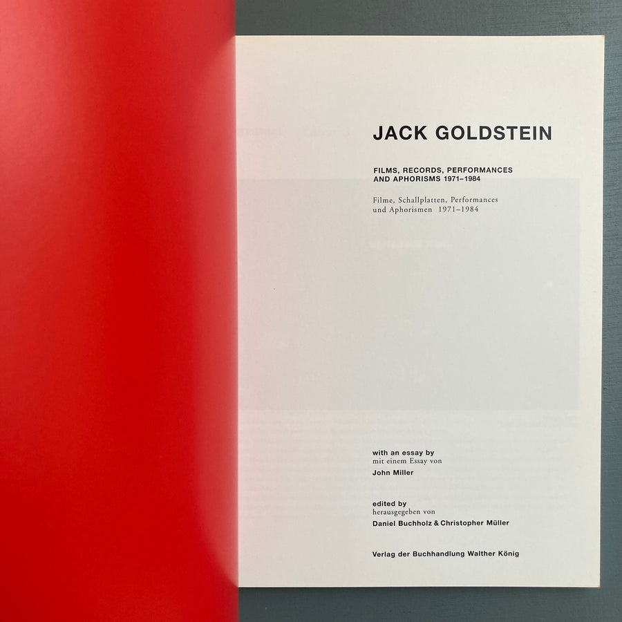 Jack Goldstein - Films, Records, Performances and Aphorisms, 1971 – 1984, 2003 - König 2003 - Saint-Martin Bookshop