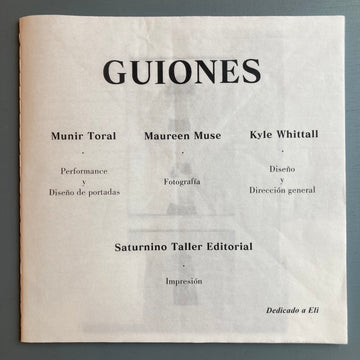 Maureen Muse, Munir Toral & Kyle Whittall - Guiones (+print) - Mexico 2021 - Saint-Martin Bookshop