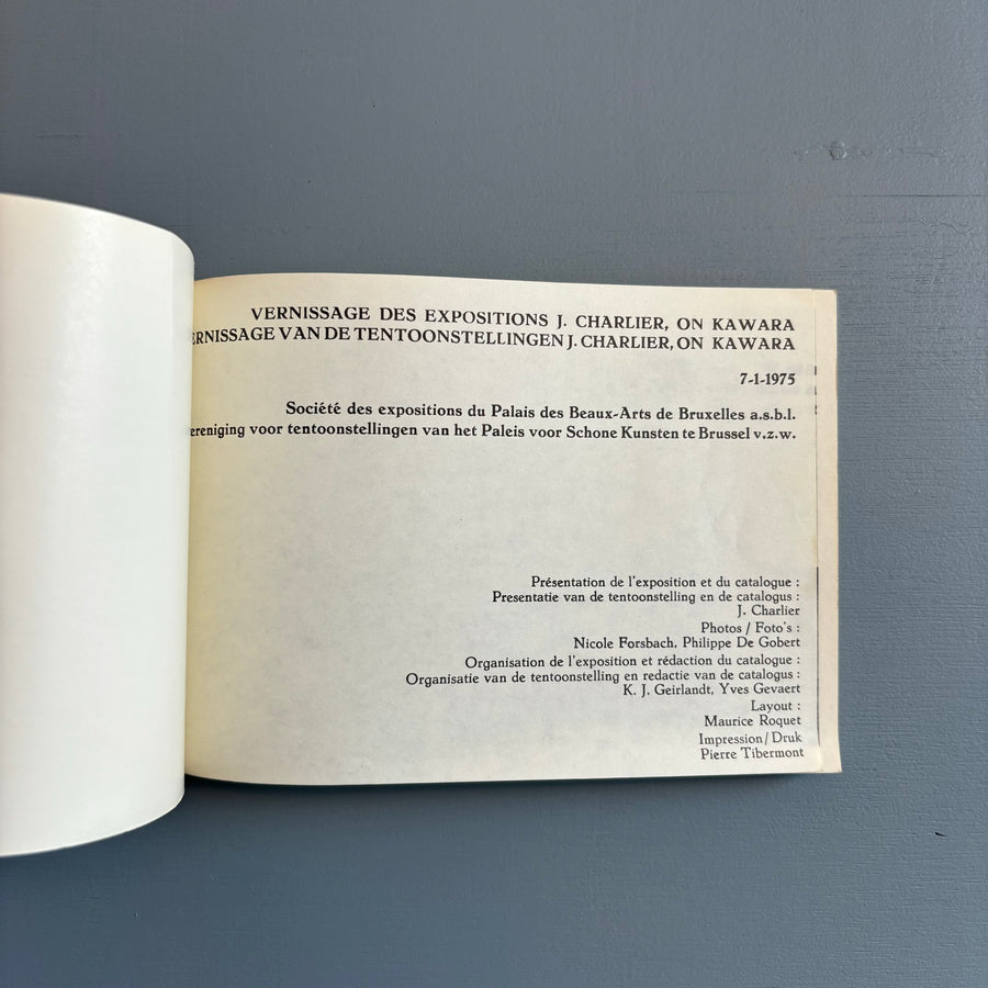 Vernissage des expositions J. Charlier, On Kawara 7.1.1975 - Palais des Beaux Arts de Bruxelles 1975 - Saint-Martin Bookshop