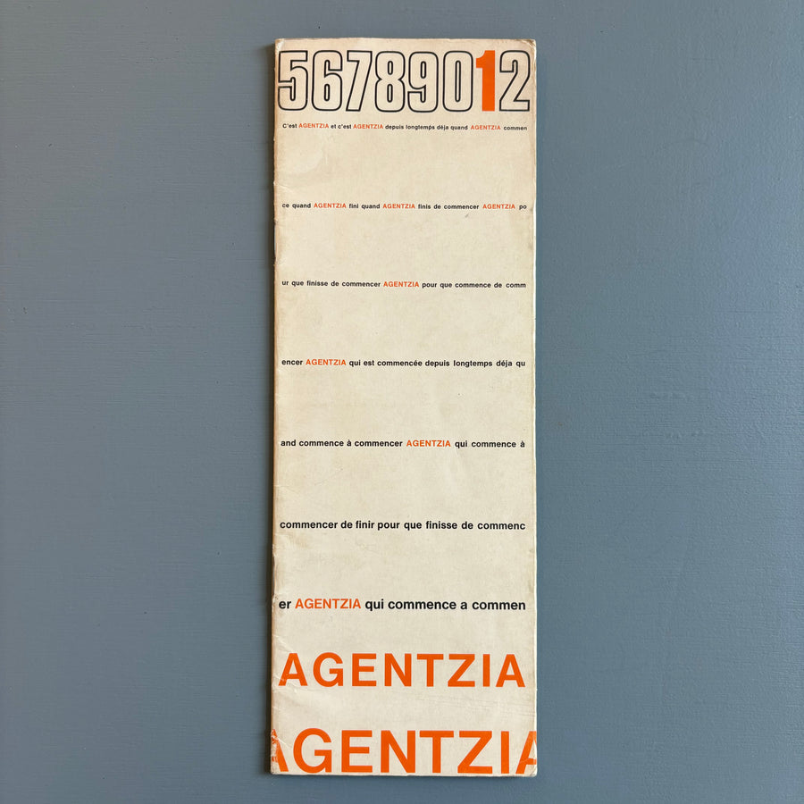 Jochen Gerz, Jean-Francois Bory - Agentzia 1 - Editions Agentzia 1969 - Saint-Martin Bookshop