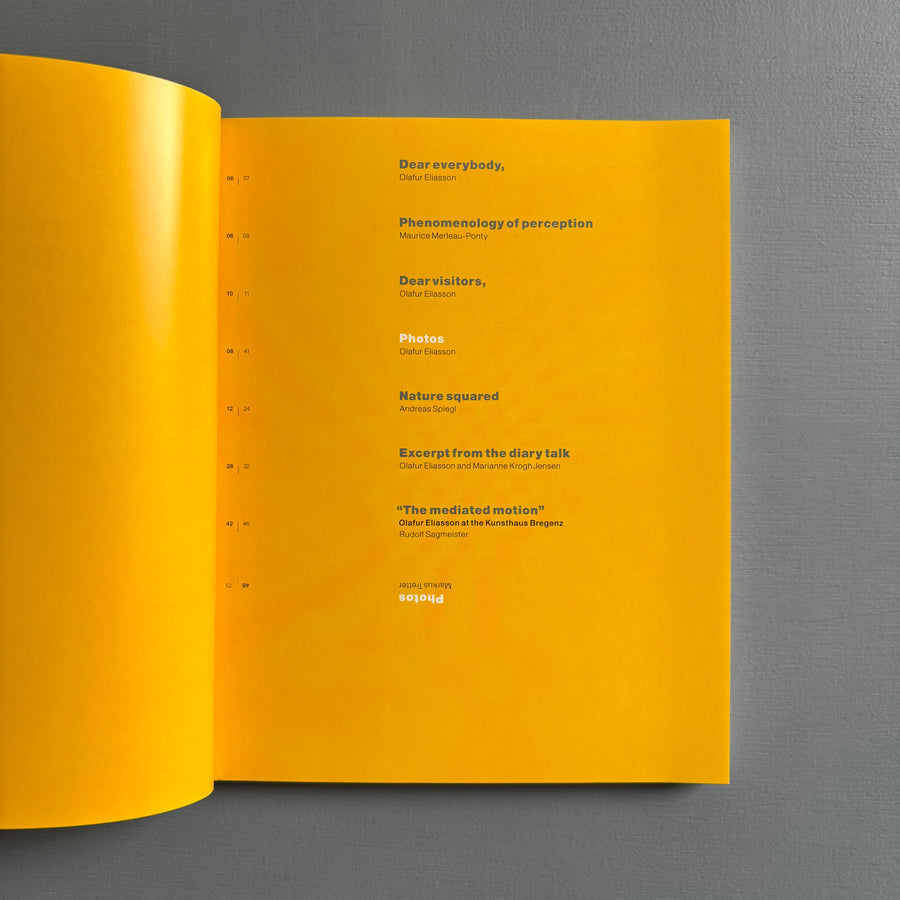 Olafur Eliasson - The mediated motion - Kunsthaus Bregenz 2002 - Saint-Martin Bookshop