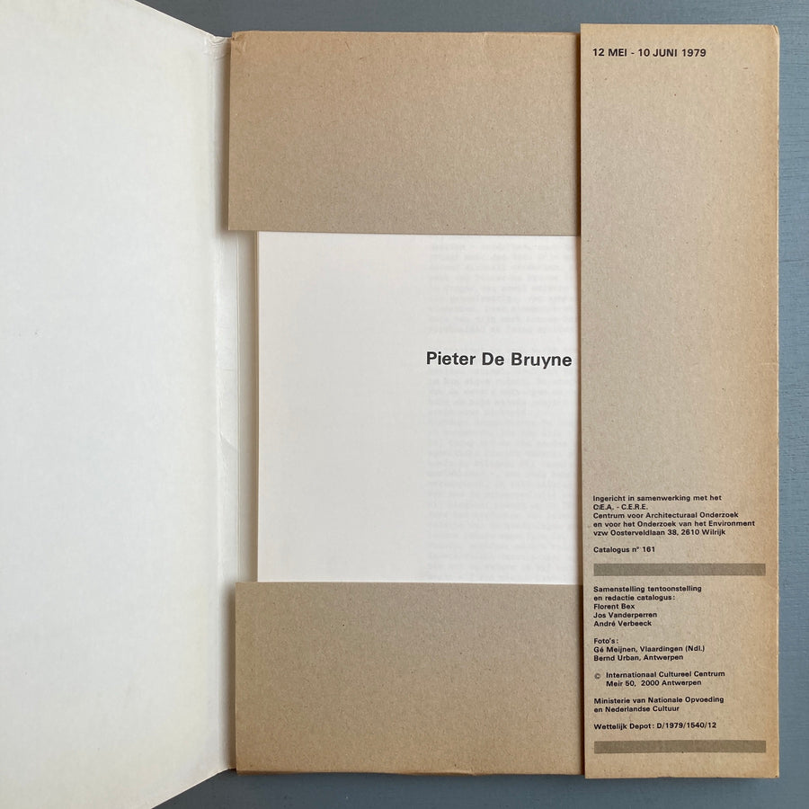 Pieter De Bruyne - catalogus n°161 - ICC Antwerpen 1979 - Saint-Martin Bookshop
