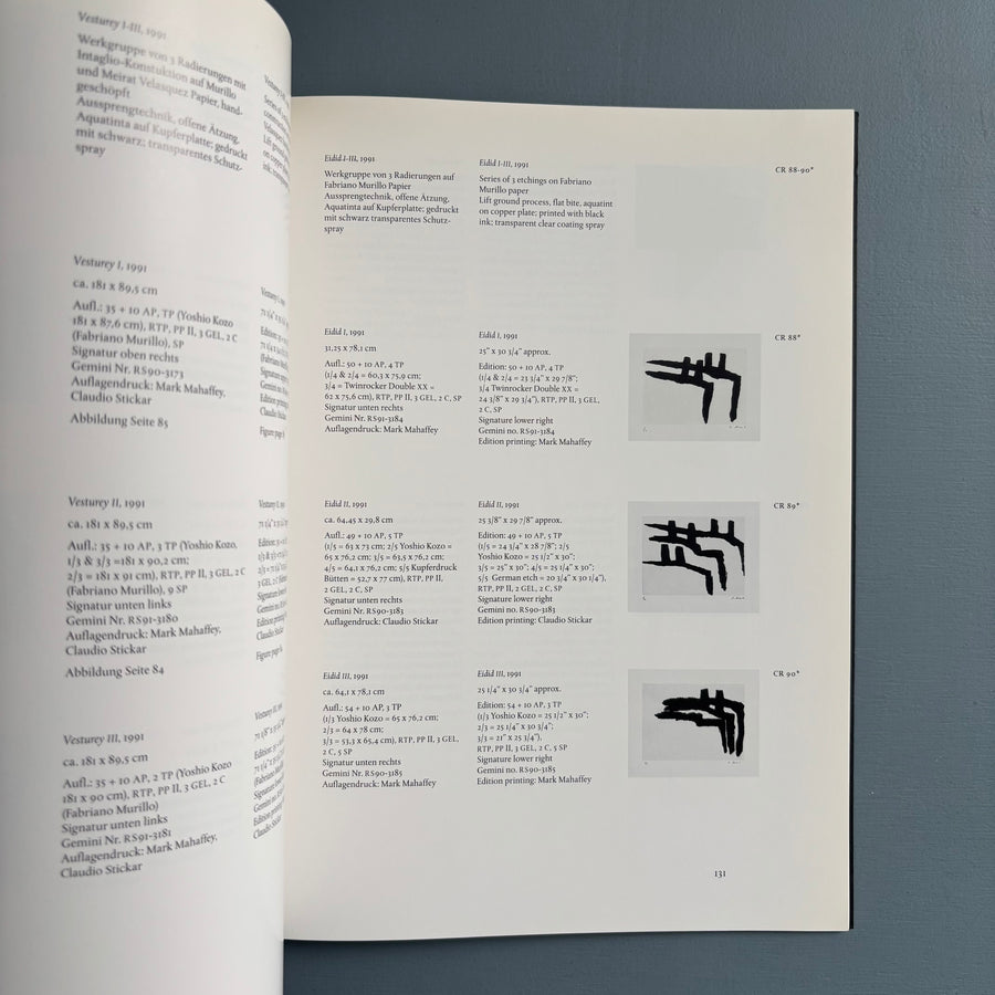 Richard Serra - Druckgrafik Prints Estampes - Heinrich Winterscheidt 1999 - Saint-Martin Bookshop