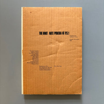 The Knot: Arte Povera at P.S. 1 1985 - Saint-Martin Bookshop