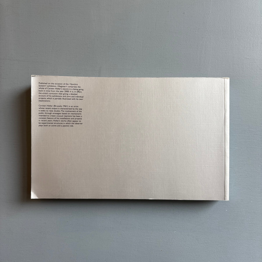 Carsten Höller - Register - Fondazione Prada 2002 - Saint-Martin Bookshop