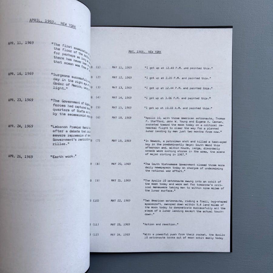On Kawara - I Went, I Met, I Read, Journal, 1969 - König 1992 - Saint-Martin Bookshop