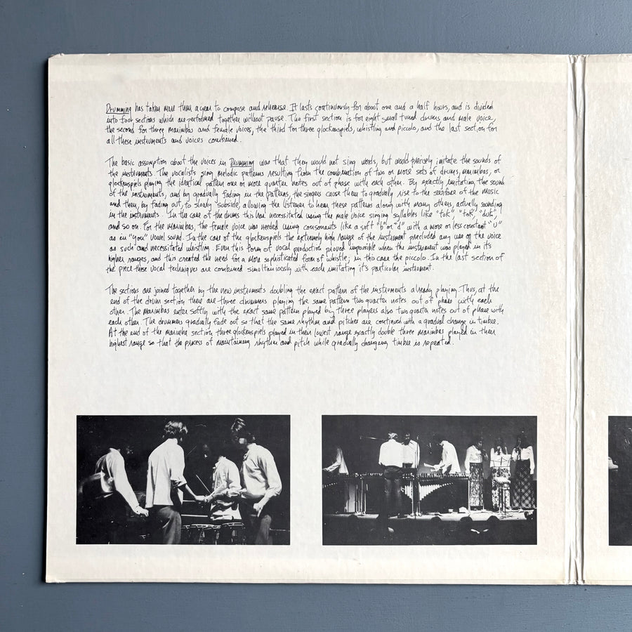 Steve Reich - Drumming - John Gibson + Multiples US 1971 - Saint-Martin Bookshop