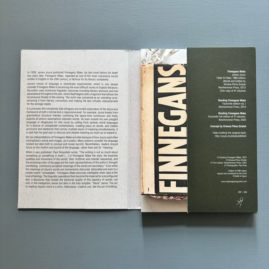 Reading Finnegans Wake by Ximena Pérez Grobet - Facsimile Edition - Nowhereman Press 2022 - Saint-Martin Bookshop