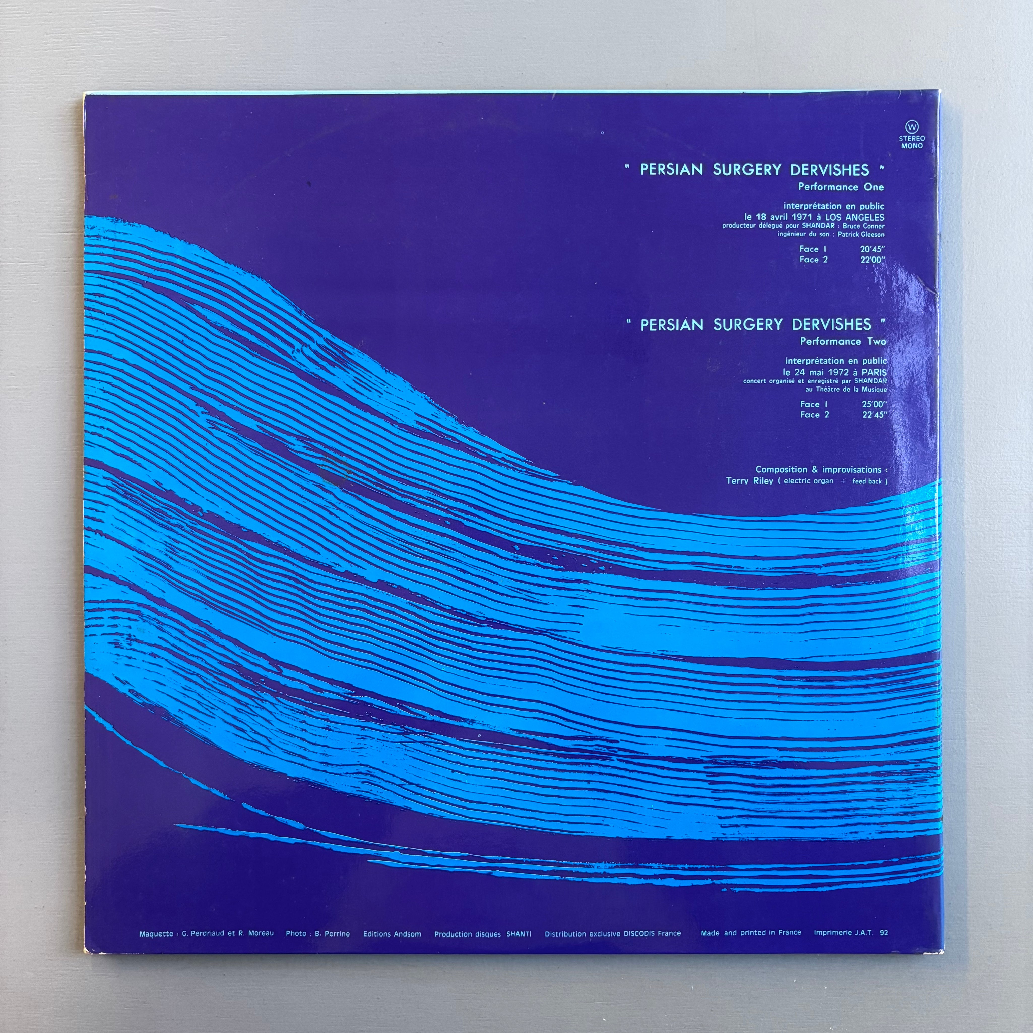 Terry Riley - Persian Surgery Dervishes LP - Shandar 1972 - Saint