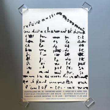 Raymond Hains - Poster Exhibition Nr 63 Portikus 1995 - Saint-Martin Bookshop
