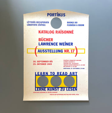 Lawrence Weiner - Bücher - Poster Exhibition Nr 17 Portikus 1989 - Saint-Martin Bookshop