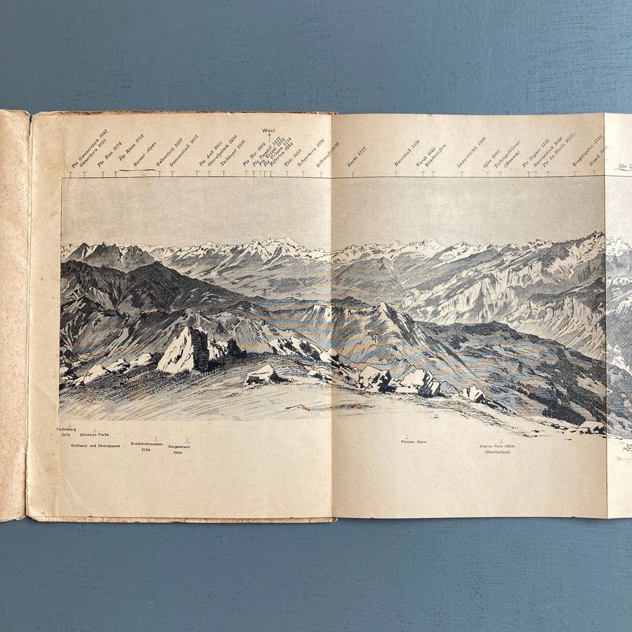 J. Weber - Aroser Weisshorn Panorama - Orell Fussli circa 1880