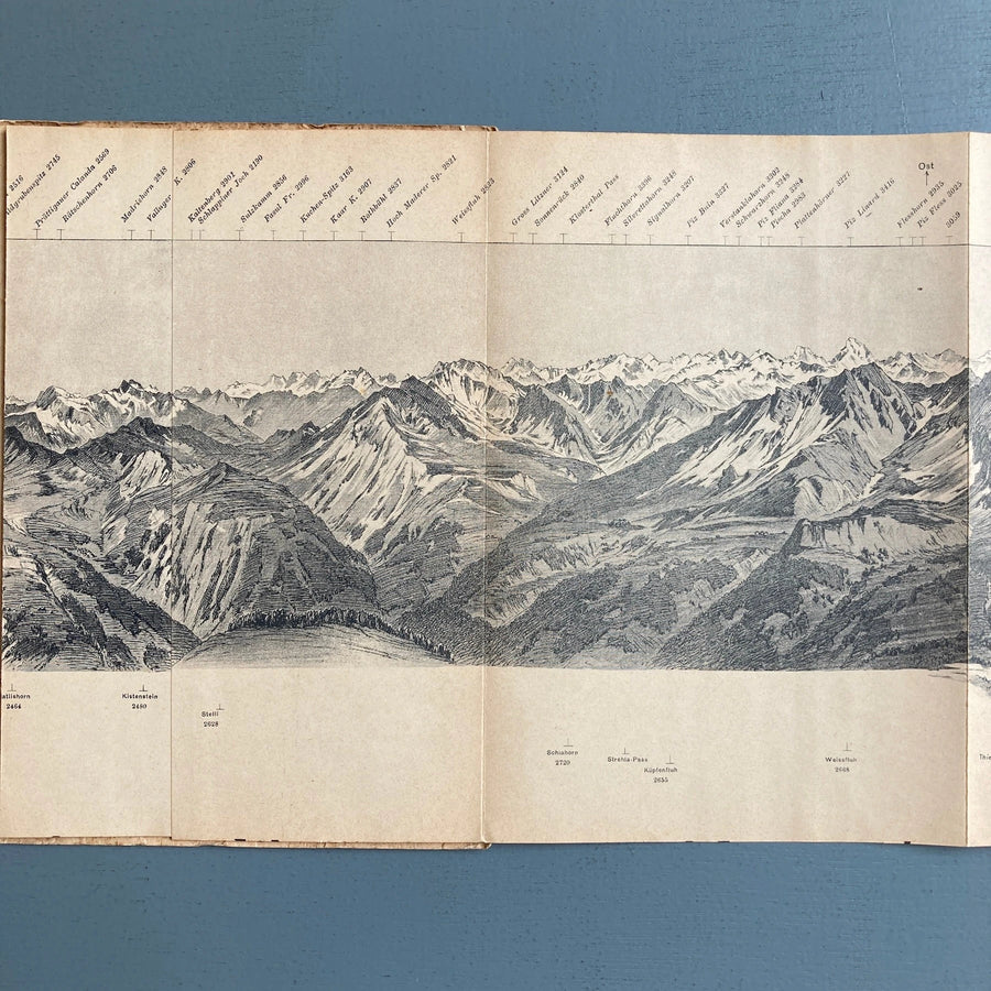 J. Weber - Aroser Weisshorn Panorama - Orell Fussli circa 1880