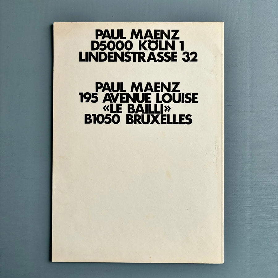 Paul Maenz : Jahresbericht 1972 - Saint-Martin Bookshop