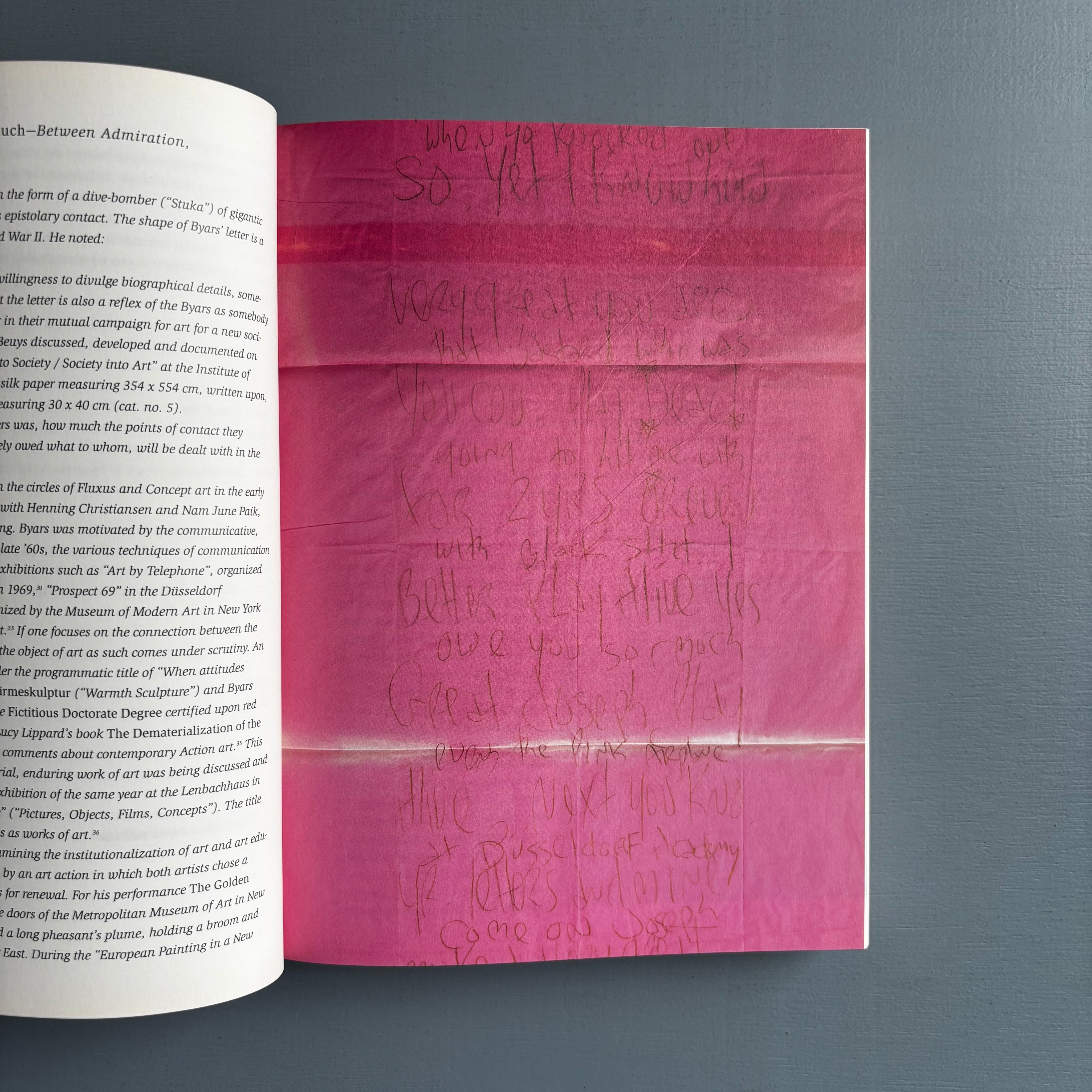 James Lee Byars - Briefe an Joseph Beuys - Hatje Cantz 2000