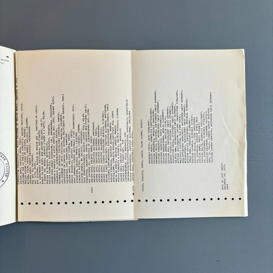 Jochen Gerz - Was Sich Beschreiben lasst das Kann auch Geschehen - Kunsthalle zu Keil 1974 - Saint-Martin Bookshop