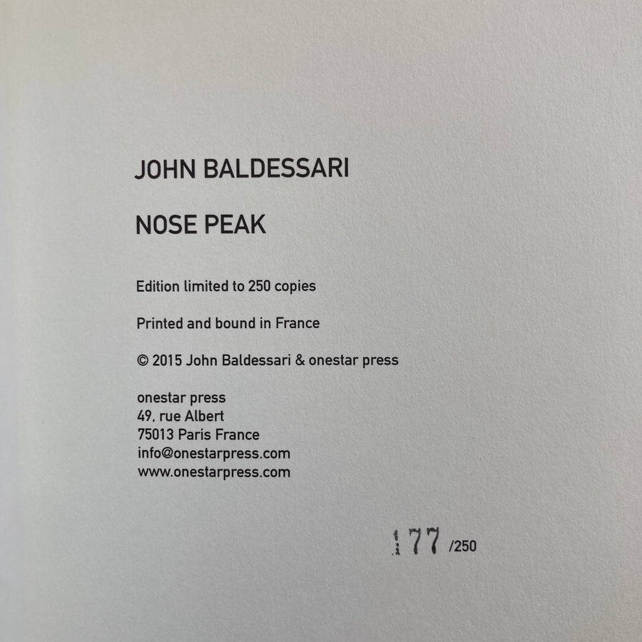 John Baldessari - Nose peak - Onestar Press 2015