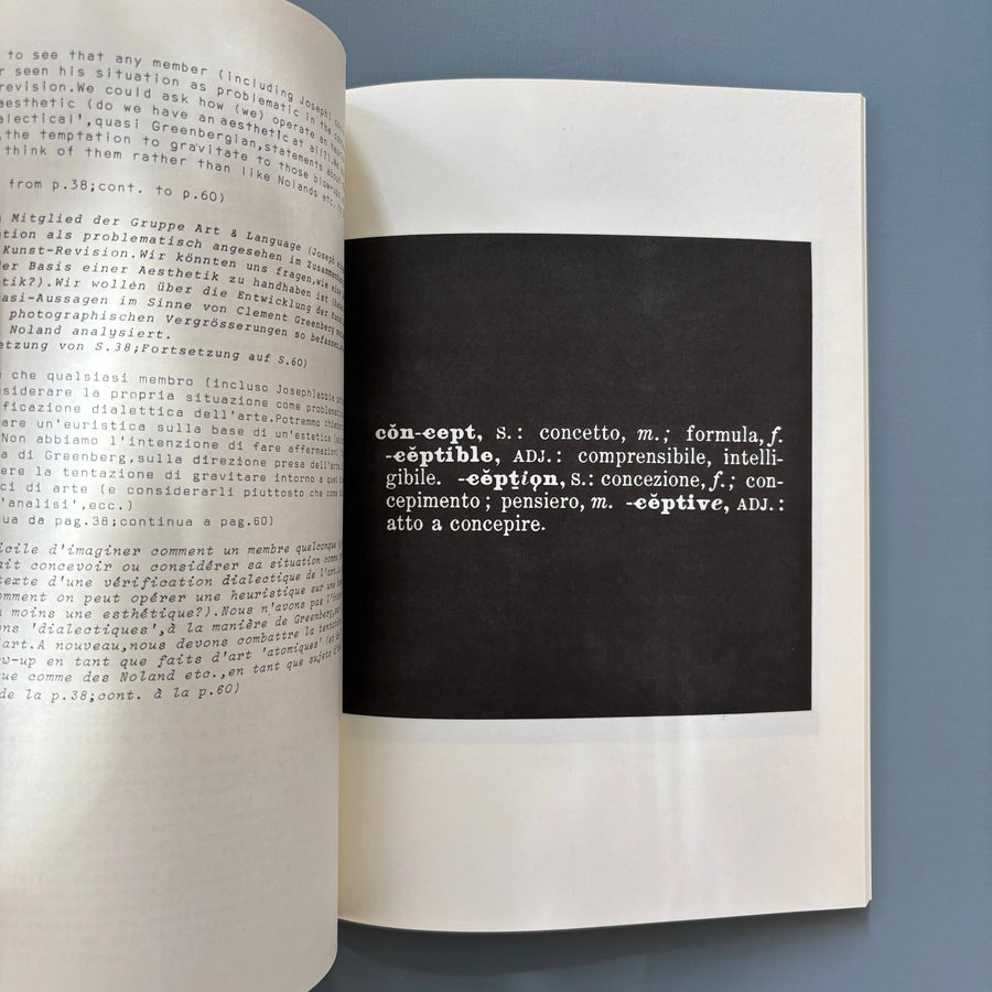 Jospeh Kosuth - Investigationen über Kunst & Problemkreise Seit 1965 - Kunstmuseum Luzern 1973 - Saint-Martin Bookshop