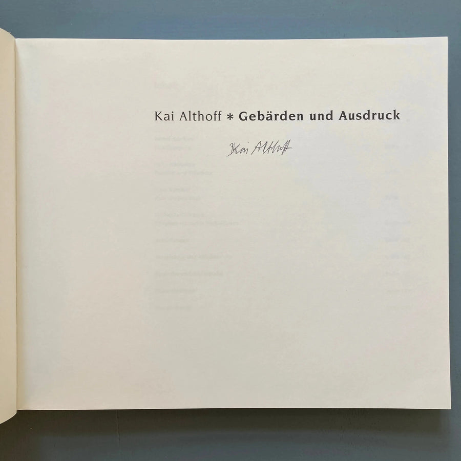 Kai Althoff - Gebärden und Ausdruck (signed) - Sternberg Press 2002 Saint-Martin Bookshop