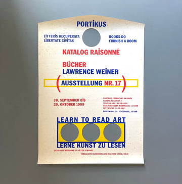 Lawrence Weiner - Bücher - Poster Exhibition Nr 17 Portikus 1989 - Saint-Martin Bookshop
