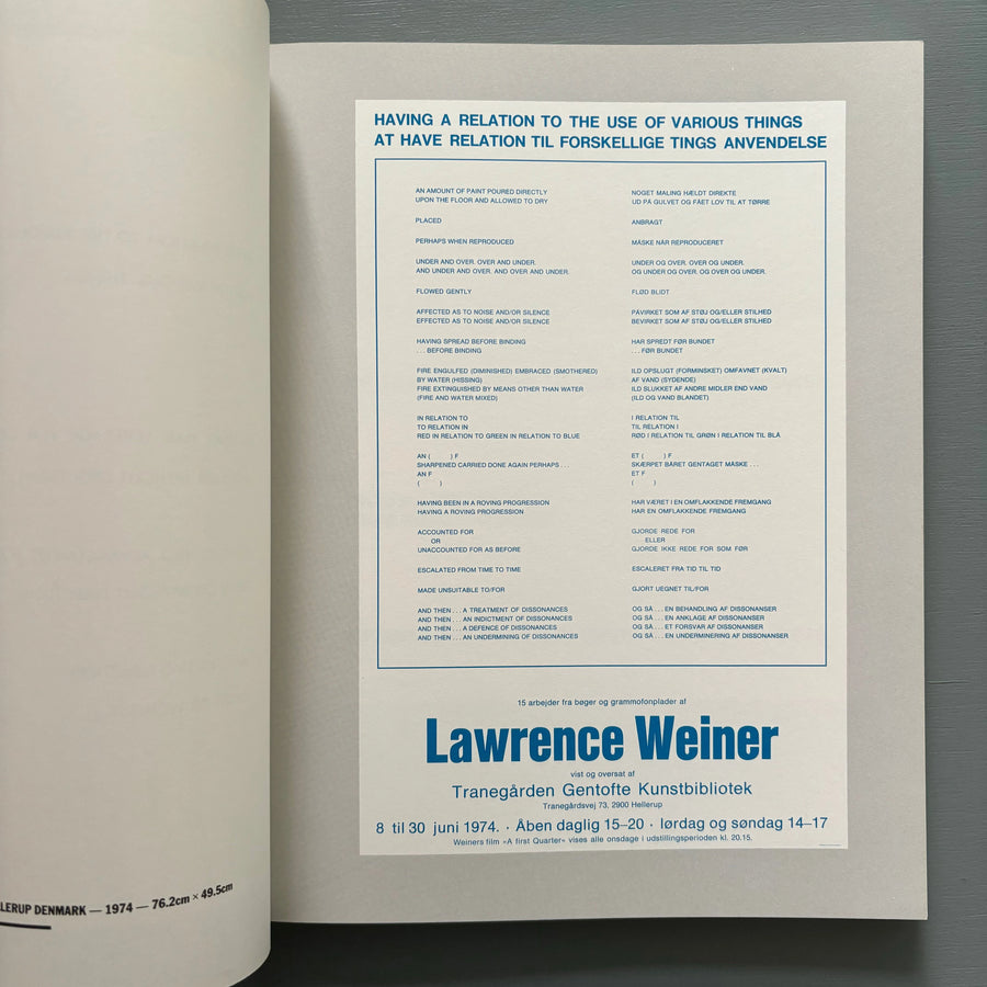 Lawrence Weiner - Posters 1965-1986 - Nova Scotia 1986