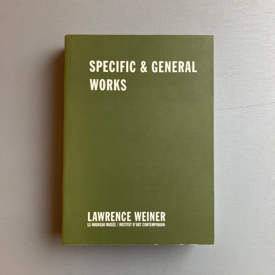 Lawrence Weiner - Specific & General Works - Le Nouveau Musée 1993 - Saint-Martin Bookshop