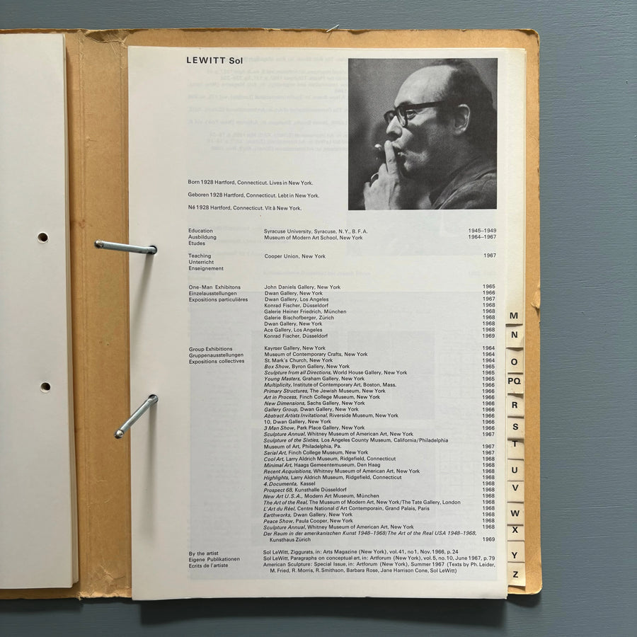 Live in Your Head: When Attitudes Become Form, by Harald Szeemann - Kunsthalle Bern 1969 - Saint-Martin Bookshop