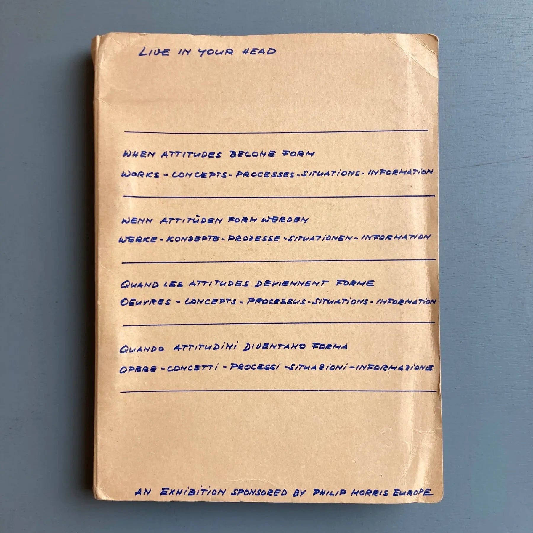 Live in Your Head When Attitudes Form, by Harald Szeemann