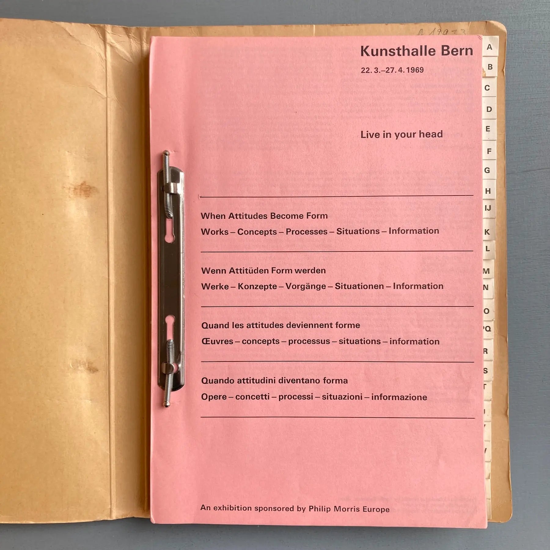 Live in Your Head When Attitudes Form, by Harald Szeemann