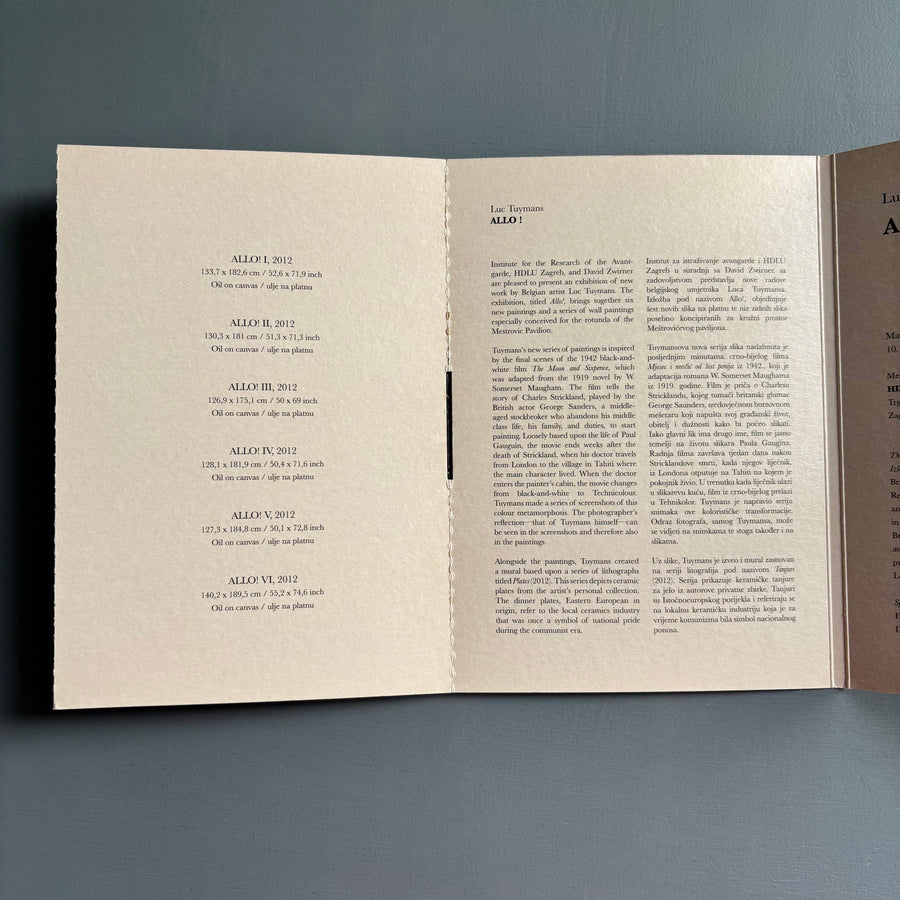 Luc Tuymans - Allo! - Graphic Matter/HDLU 2012 - Saint-Martin Bookshop