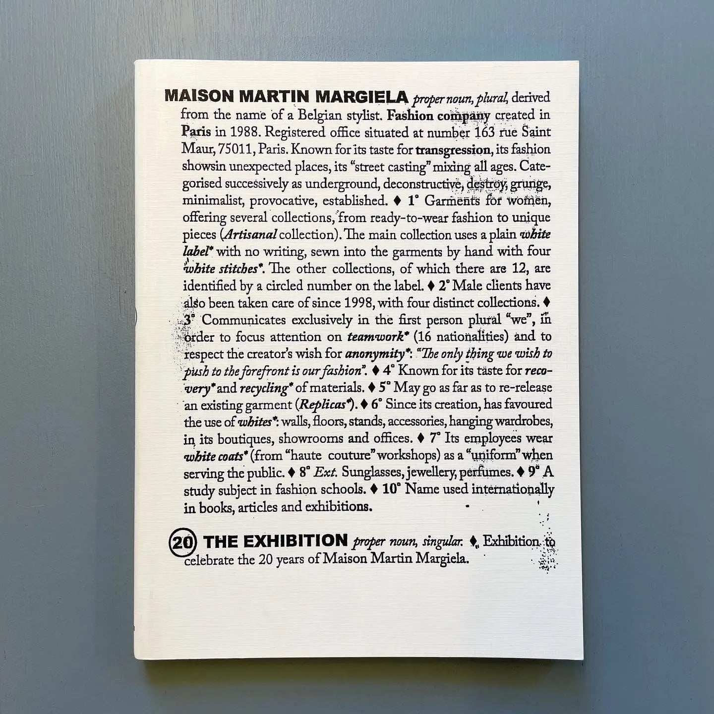 公式の店舗 MARGIELA MARTIN MAISON 洋書 20 exhibition The 洋書