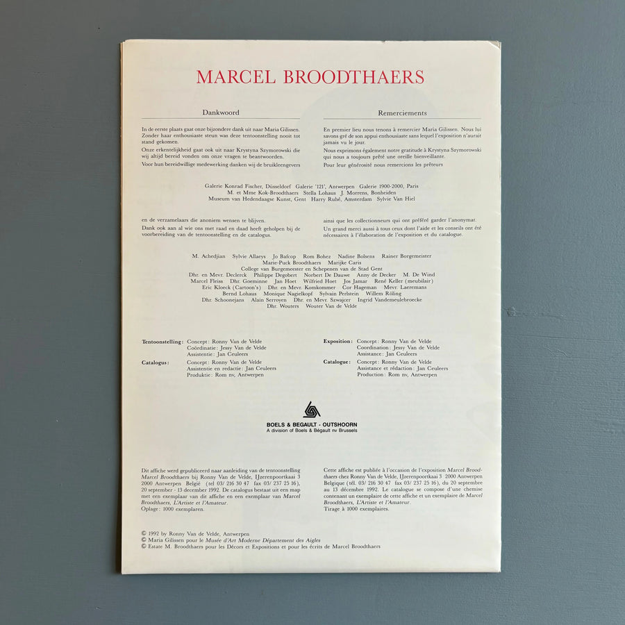 Marcel Broodthaers/James Ensor - L'Artiste et L'Amateur/Catalogue de l'exposition James Ensor - Ronny Van de Velde 1992 
