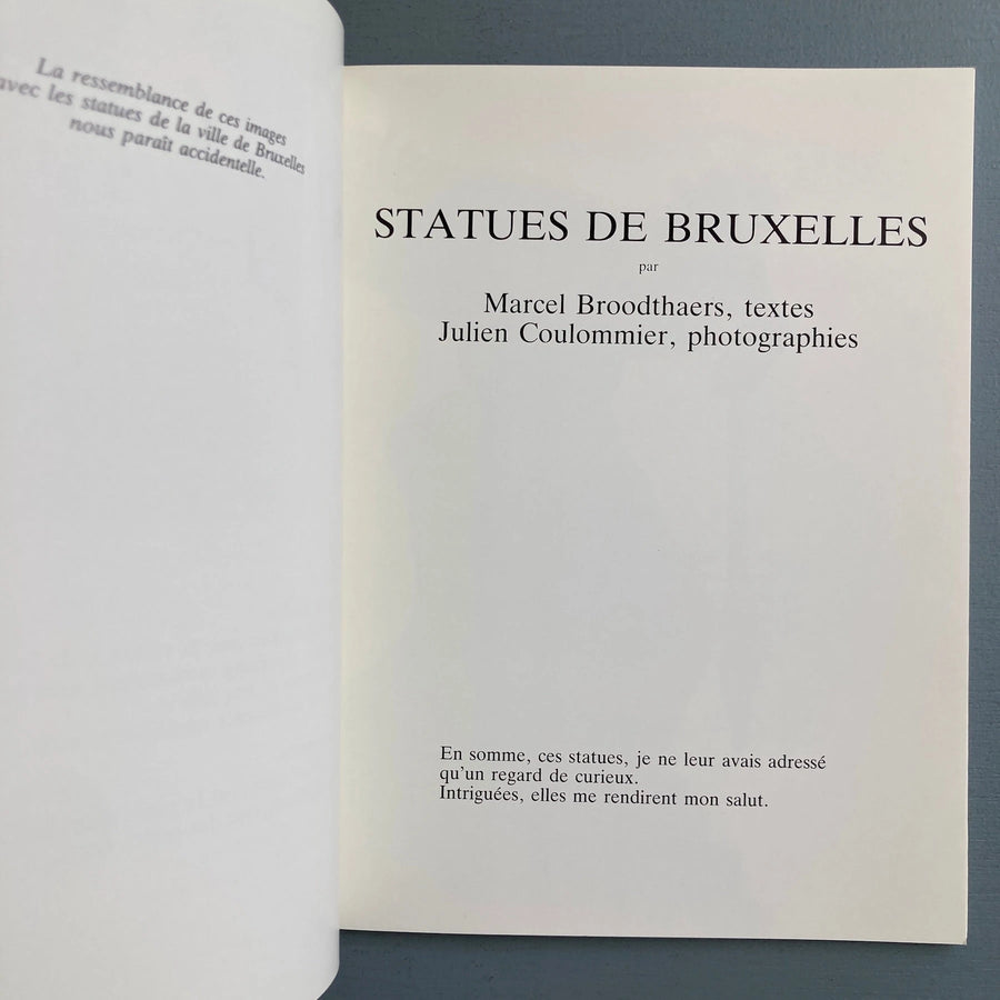 Marcel Broodthaers & Julien Coulommier - Statues de Bruxelles -  Editions des amis du Musée d'Ixelles 1987 - Saint-Martin Bookshop