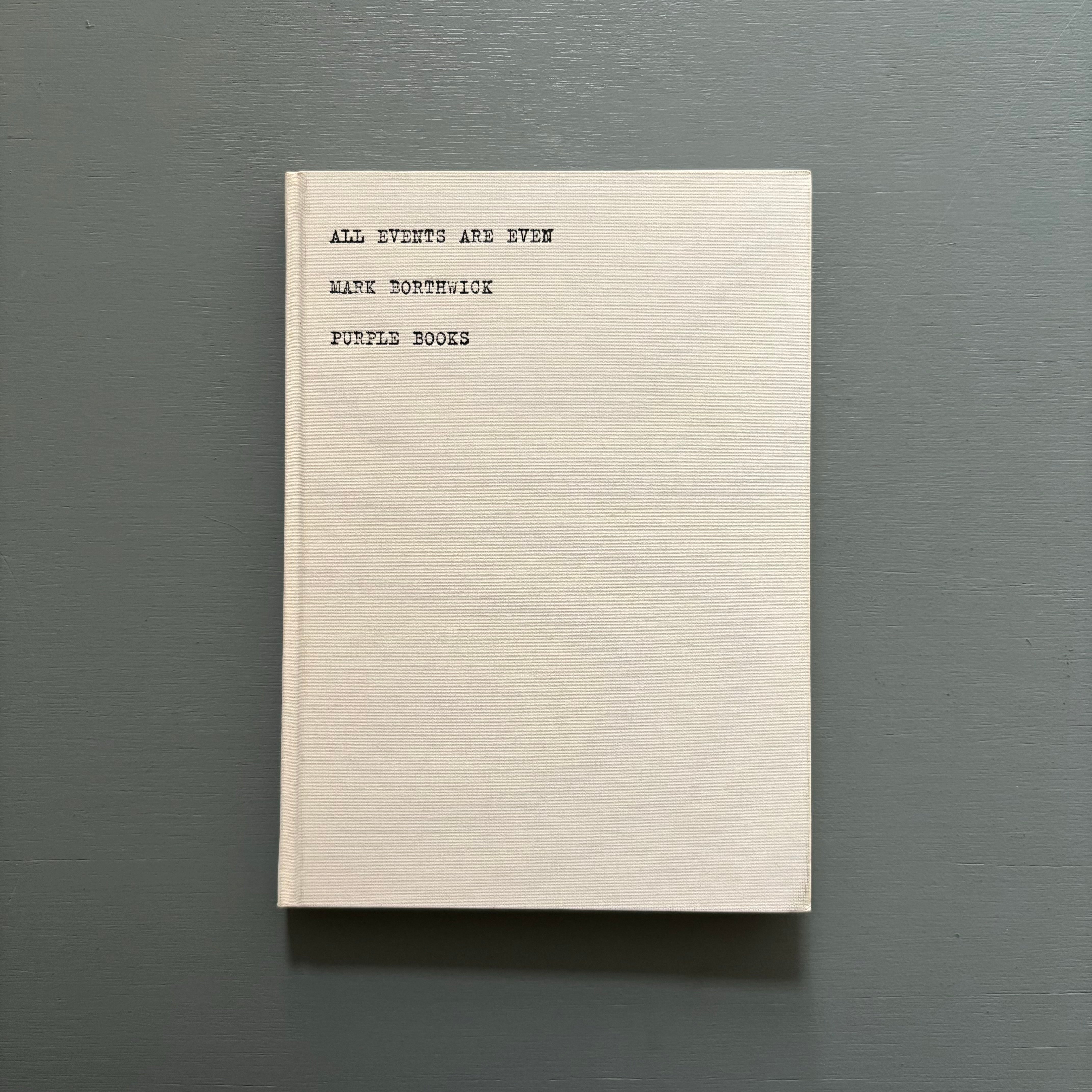 【未開封】Mark Borthwick all events are even Mark Borthwick - All events are even - MU/Purple Books 2002