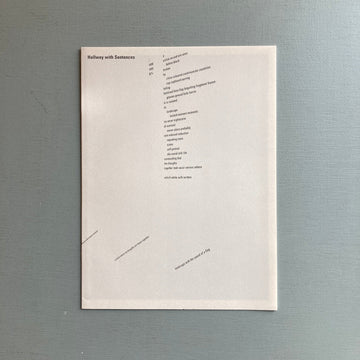 Mark Manders - Hallway with Sentences - Roma Publications 2005