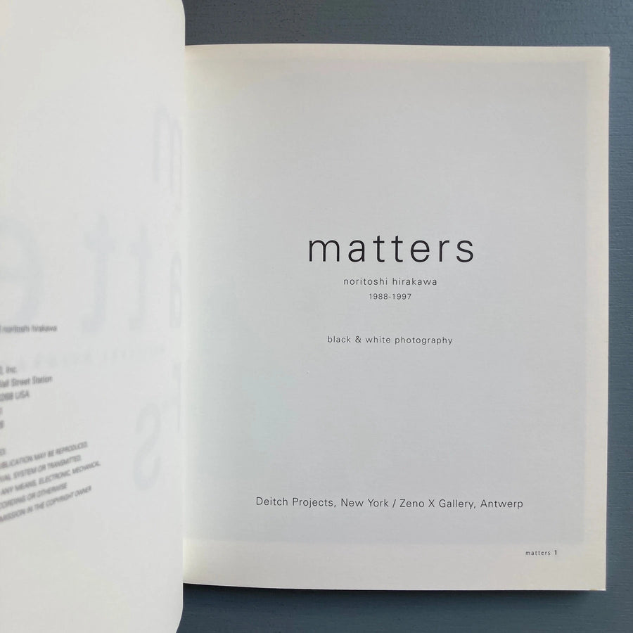 Noritoshi Hirakawa - Matters 1988-1997 - Deitch Projects 1998 - Saint-Martin Bookshop