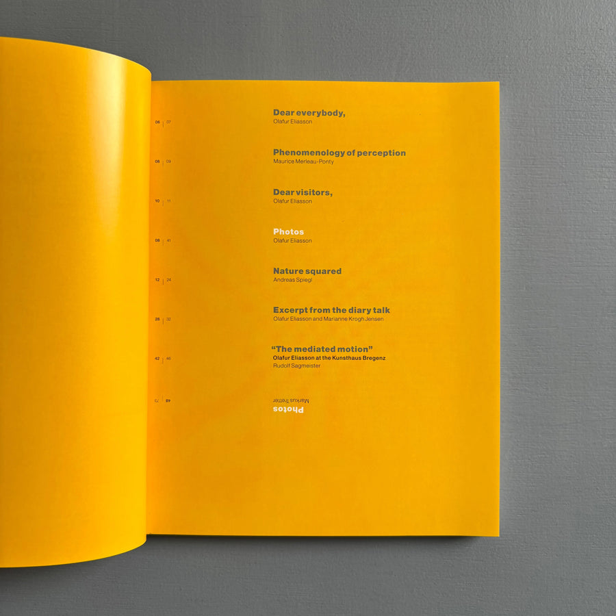 Olafur Eliasson - The mediated motion - Kunsthaus Bregenz 2002 - Saint-Martin Bookshop