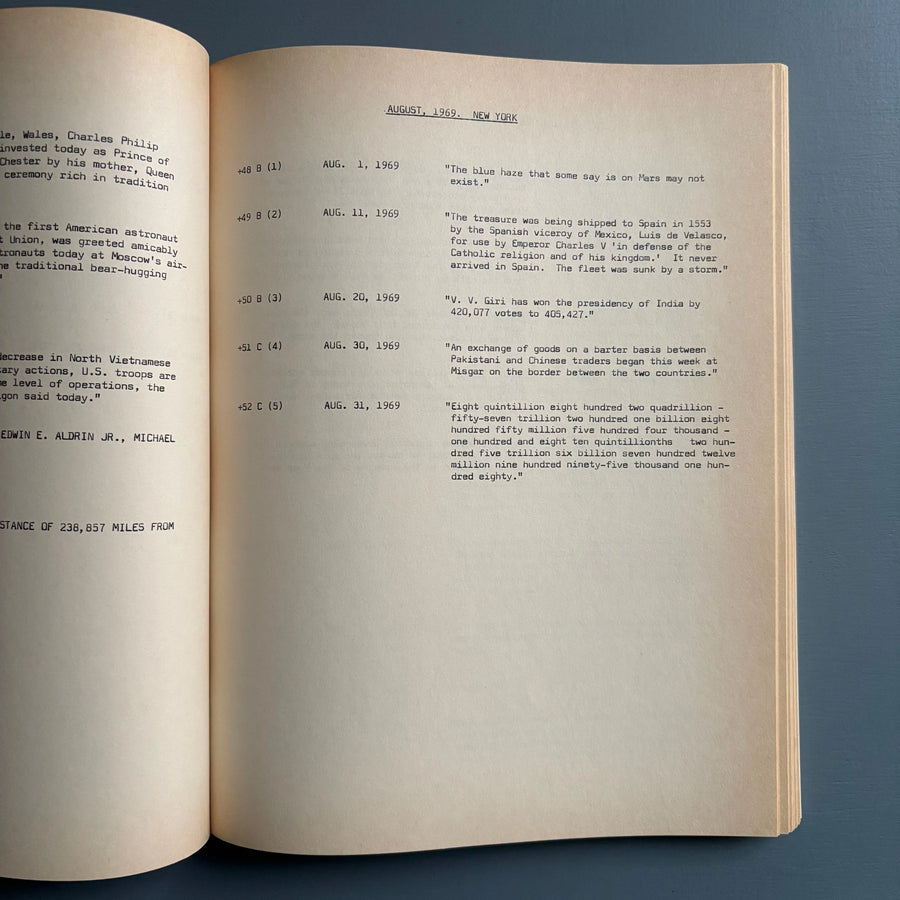 On Kawara - Continuity/Discontinuity 1963-1979 - Moderna Museet Stockholm 1980