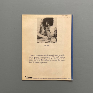 Pat Steir - View Vol. I No. 3 June 1978 - Saint-Martin Bookshop