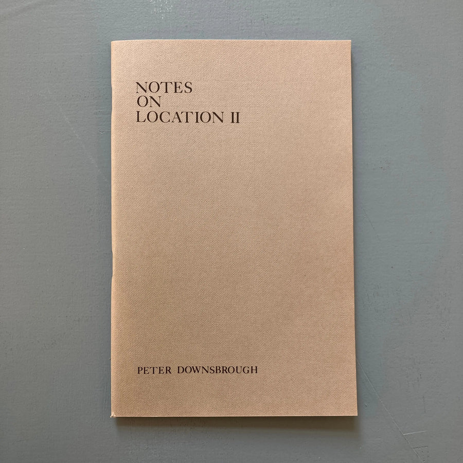 Peter Downsbrough - Notes on location II - TVRT 1973 Saint-Martin Bookshop