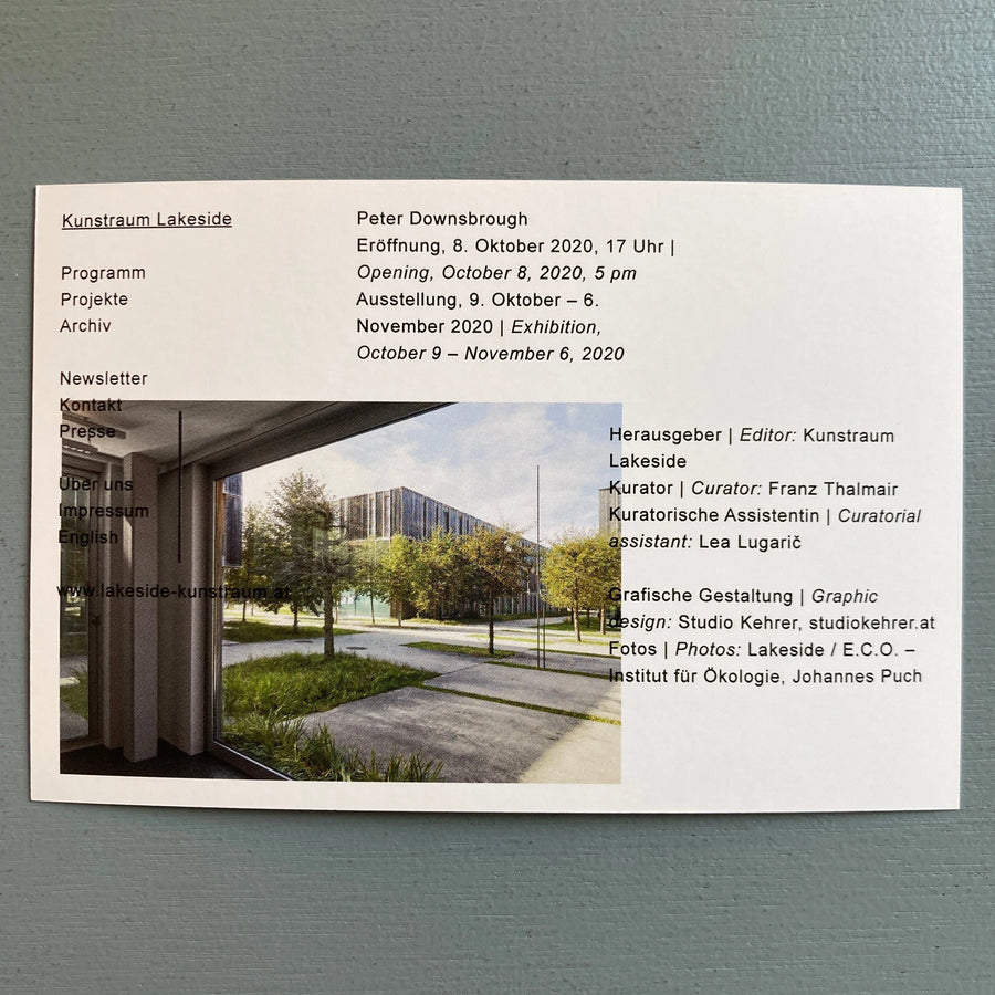 Peter Downsbrough - Two Pipes 1970/2020 (Postcards overprint) - Kunstraum Lakeside 2020