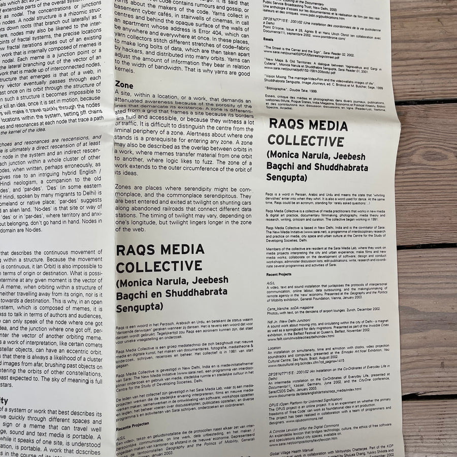Raqs Media Collective - Coordinates Of Everyday Life In Delhi (poster) - 2001/02