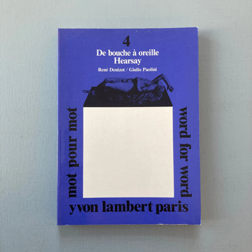René Denizot / Giulio Paolini - De bouche à oreille - Yvon Lambert 1982