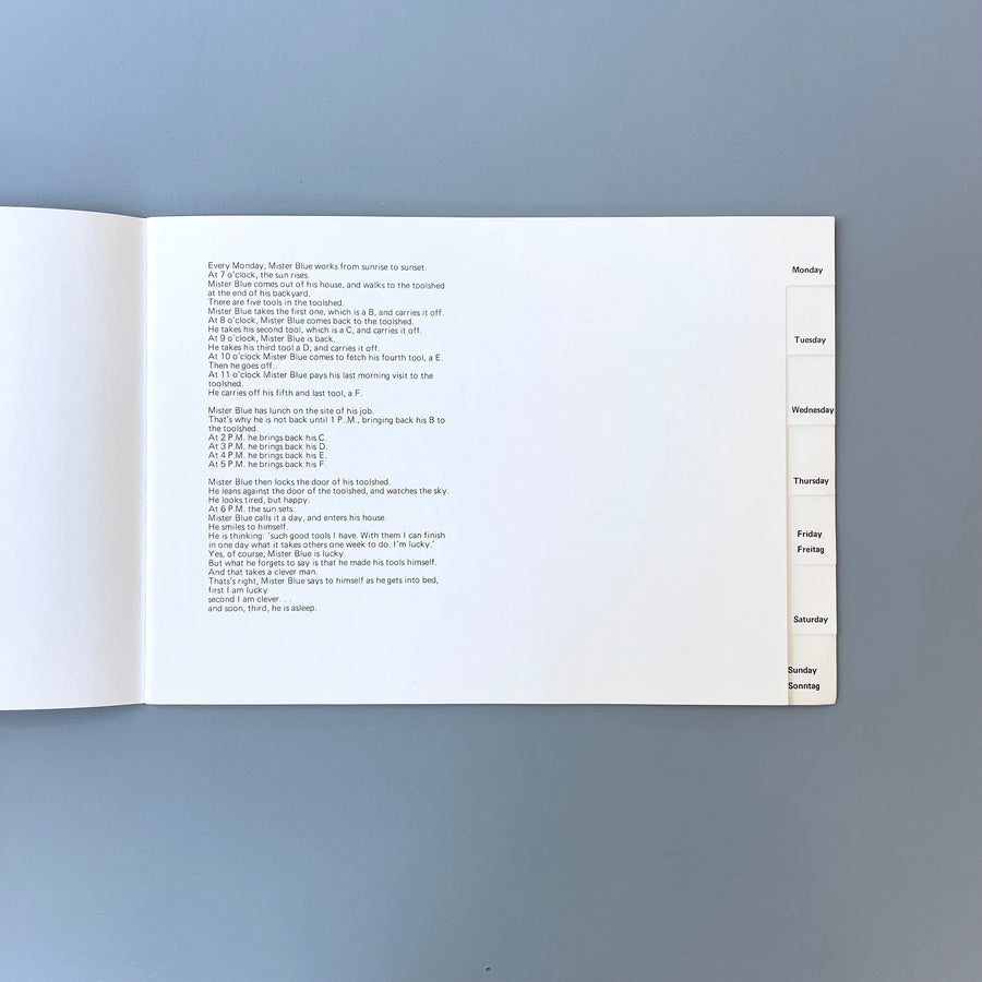 Robert Filliou - Mister Blue from Day-to-Day - Edition Lebeer Hossmann 1983 - Saint-Martin Bookshop