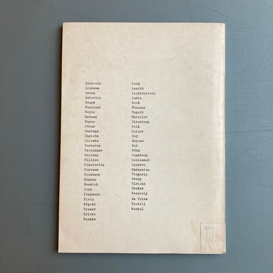 Sammlung Cremer - Kunst der sechziger Jahre - Heidelberger Kunstverein 1971