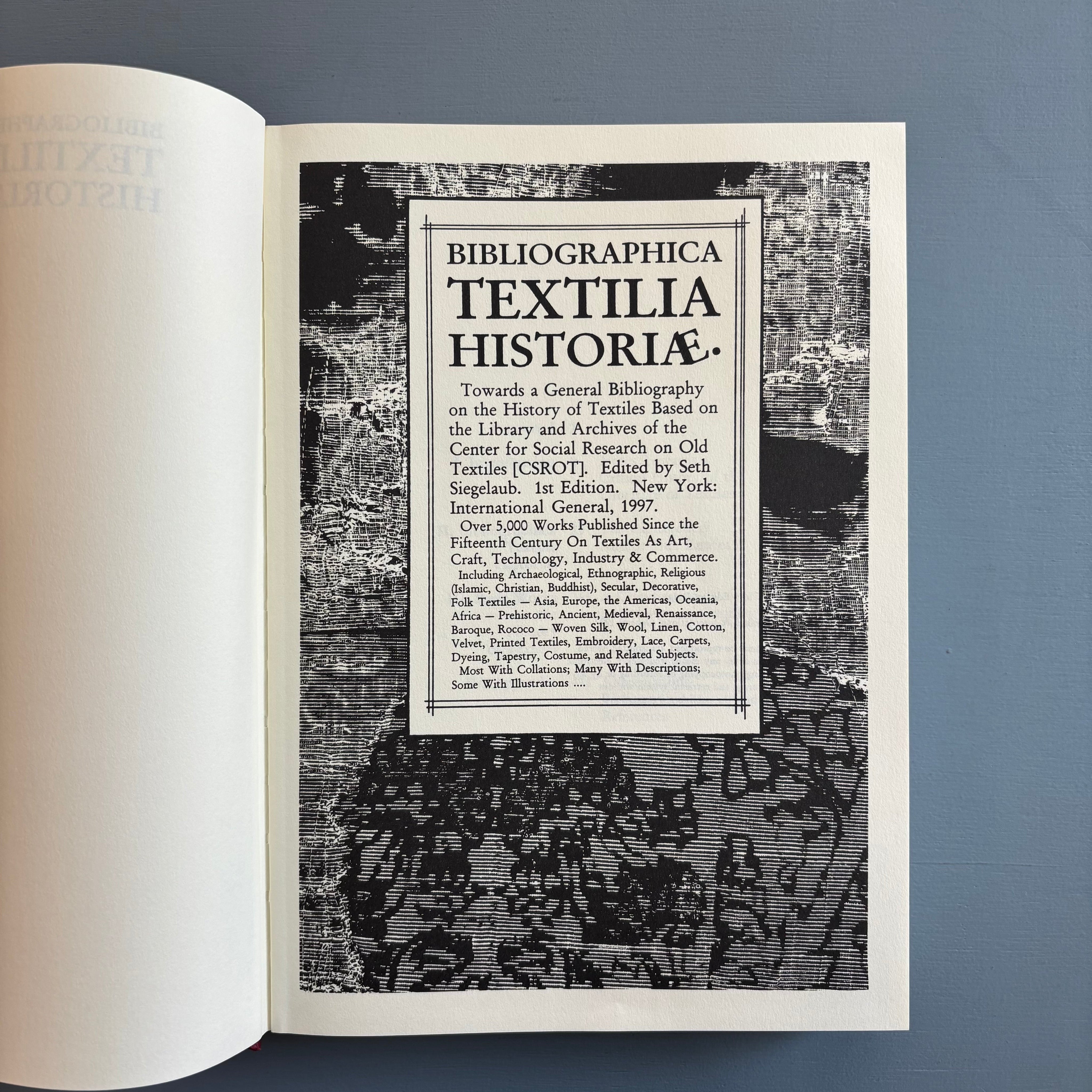 Seth Siegelaub - Bibliographica Textilia Historiae - International