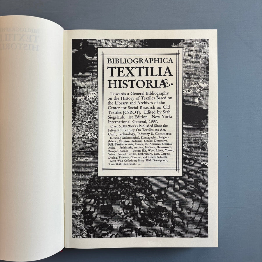 Seth Siegelaub - Bibliographica Textilia Historiae - International General 1997 - Saint-Martin Bookshop