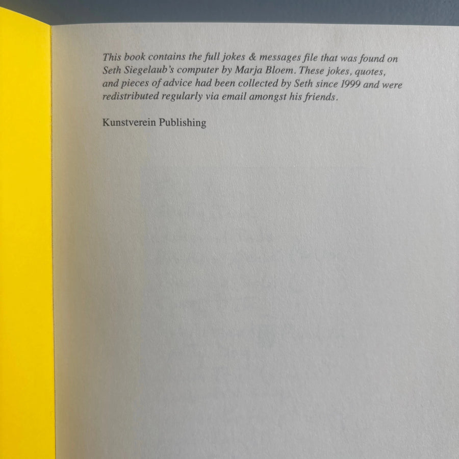 Seth Siegelaub - The Joke Book - Kunstverein Publishing 2017 - Saint-Martin Bookshop