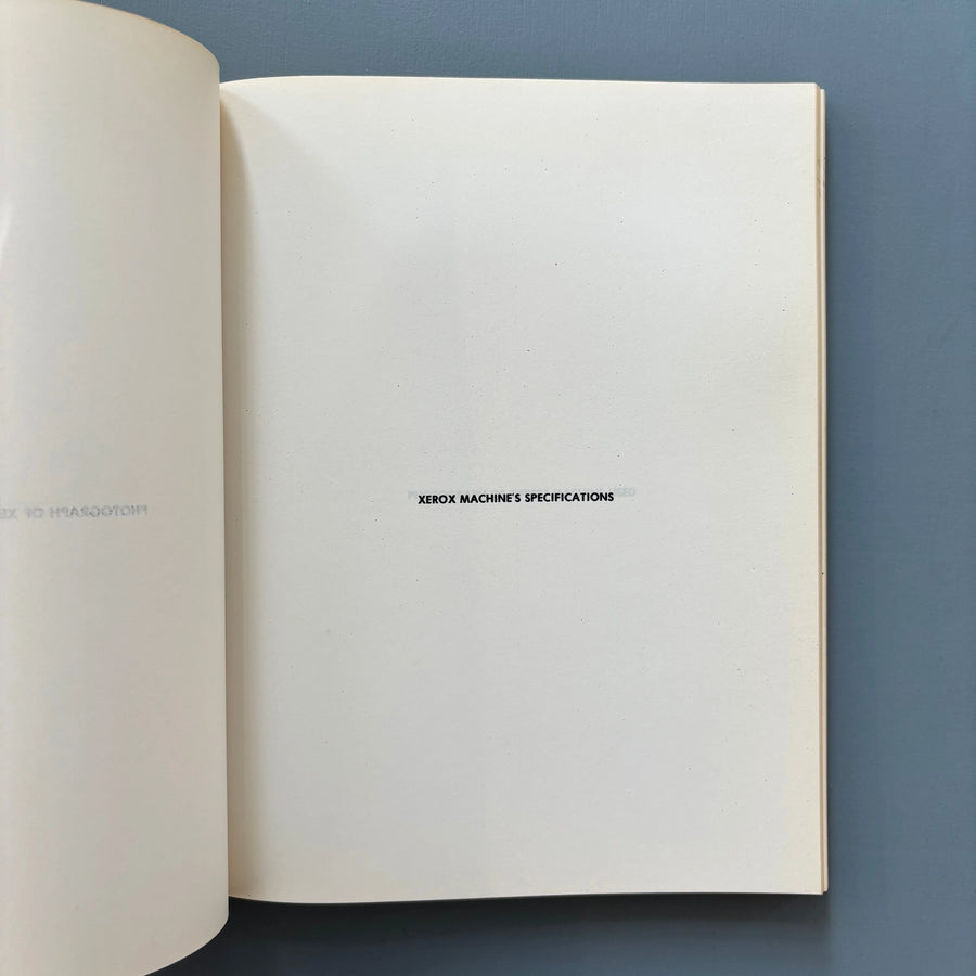 Seth Siegelaub & John W. Wendler - The Xerox Book - First edition 1969 - Saint-Martin Bookshop